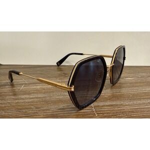 Marc Jacobs Hexagonal Black and Gold Sunglasses